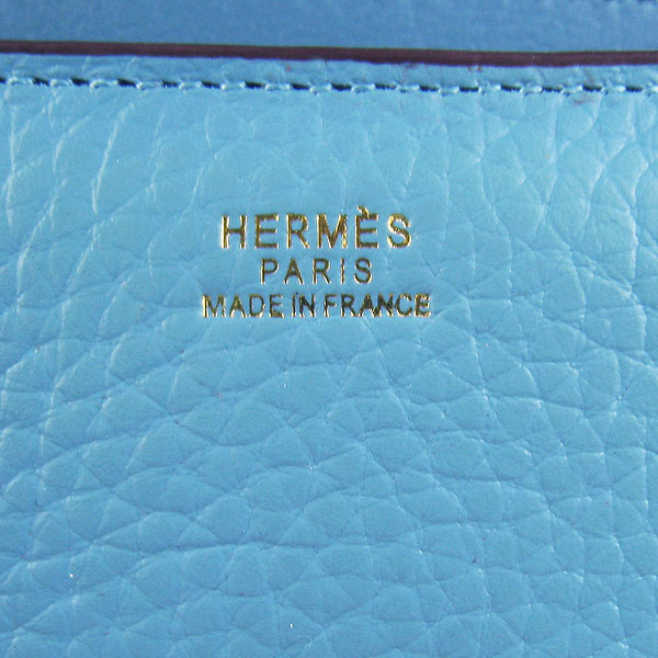 7A Hermes Constance Togo Leather Single Bag Light Blue Gold Hardware H020 - Click Image to Close